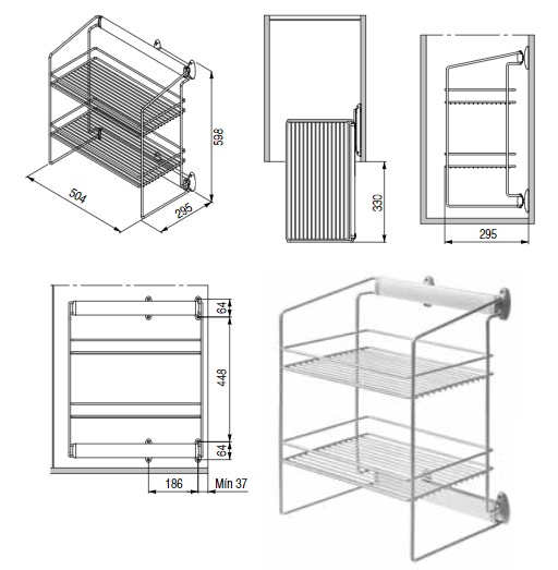 Dell Columna Lateral Extraible 2 Y 3 Cestos Extraccion Parcial Guias Y Armarios Sistemas Armarios Y Complementos 53 01 Cestos Y Baldas Extraibles Alaybe Herrajes Y Maquinaria Para Madera