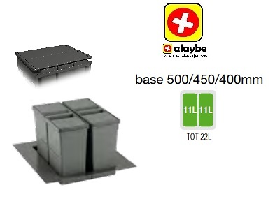 9XL SISTEMA CUBO RECICLAJE CON BASE Y TAPA 310 mm 279/424 mm 399/490 mm 11L+11L CUBOS+BASE+TAPA 500mm 310 mm 279/424 mm 399/490 mm 11L+11L CUBOS+BASE+TAPA 450MM 310 mm 279/424 mm 399/490 mm 11L+11L CUBOS+BASE+TAPA 400 mm 