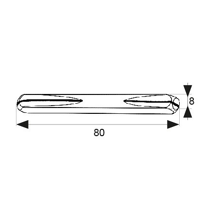 CUADRADILLO RANURADO CDD2 ZINCADO ZINCADO 8 8 80 ACERO 25 