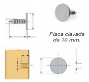 EXPULSOR+PLACA K-PUSH TECH SOBREPUESTO Y EMBUTIR ZINCADO PLACA PUNTA CLAVADA 