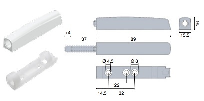 EXPULSOR PUSH OPEN LONG LARGO EMBUTIR Y SOBREPUESTO 