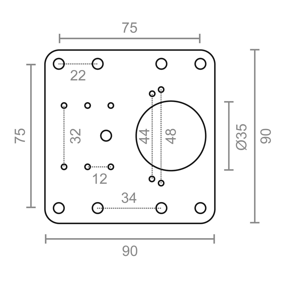 PLACA REPARACION BISAGRA CAZOLETA BC14 90x90mm INOX ACERO INOX 1 90 90 ACERO INOX 10 1 90 ACERO INOX 