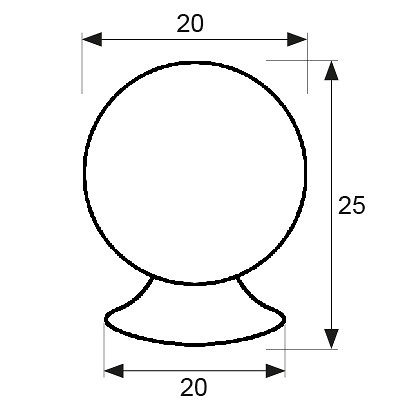 POMO ARMARIO BOLA PA11 20mm LATONADO 25MM 20 20 ALUMINIO 10 