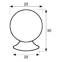 POMO ARMARIO BOLA PA11 20mm NIQUEL SATINADO 30 25 25 ALUMINIO 10 NEGRO 30 25 ALUMINIO 10 