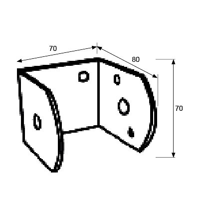 SOPORTE VIGA INCLINADO SV01 ZINCADO ZINCADO 70 70 3 MM 80 ACERO 1 