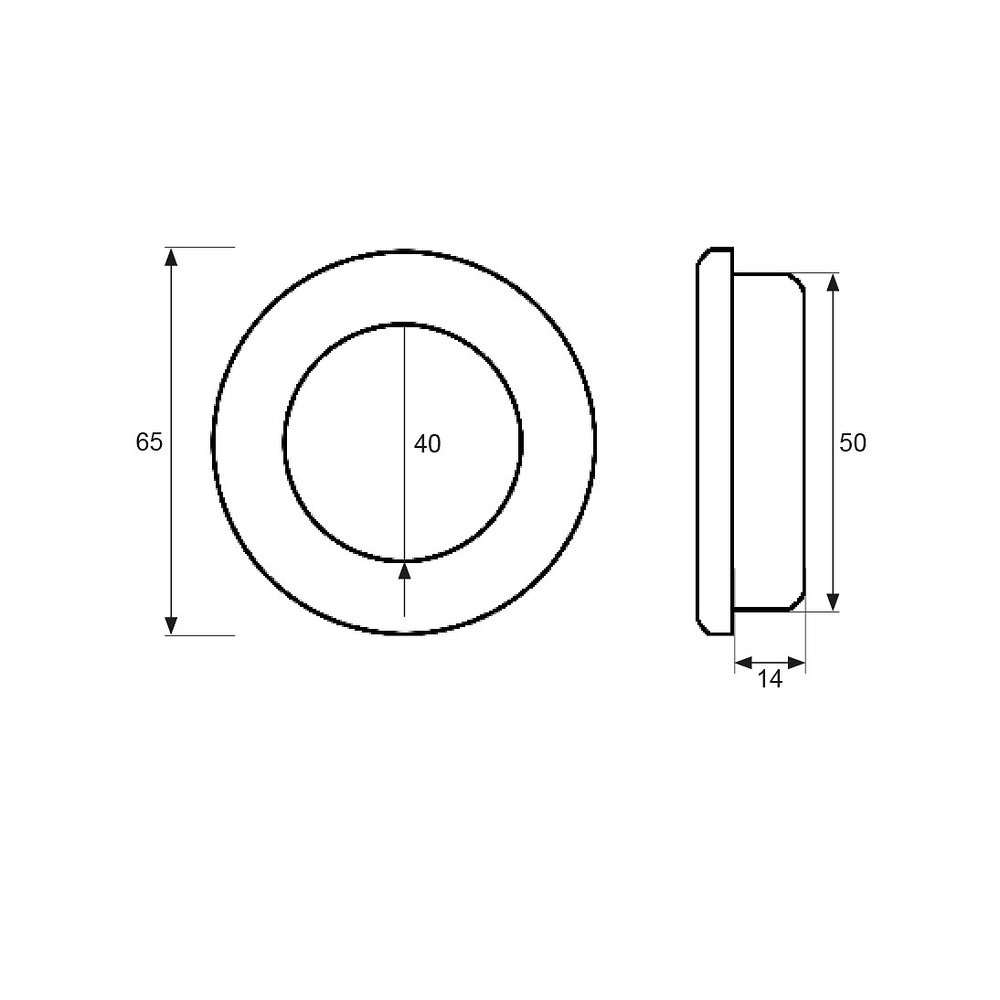 TIRADOR EMBUTIR REDONDO TE05 65mm 