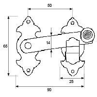 ALDABA FORJA P/25 ADB05 90x65mm NEGRO 