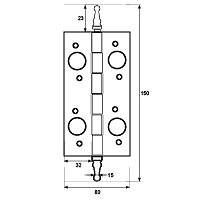 BISAGRA SEGURIDAD CON REMATE CANTO RECTO BS15 150x80mm 