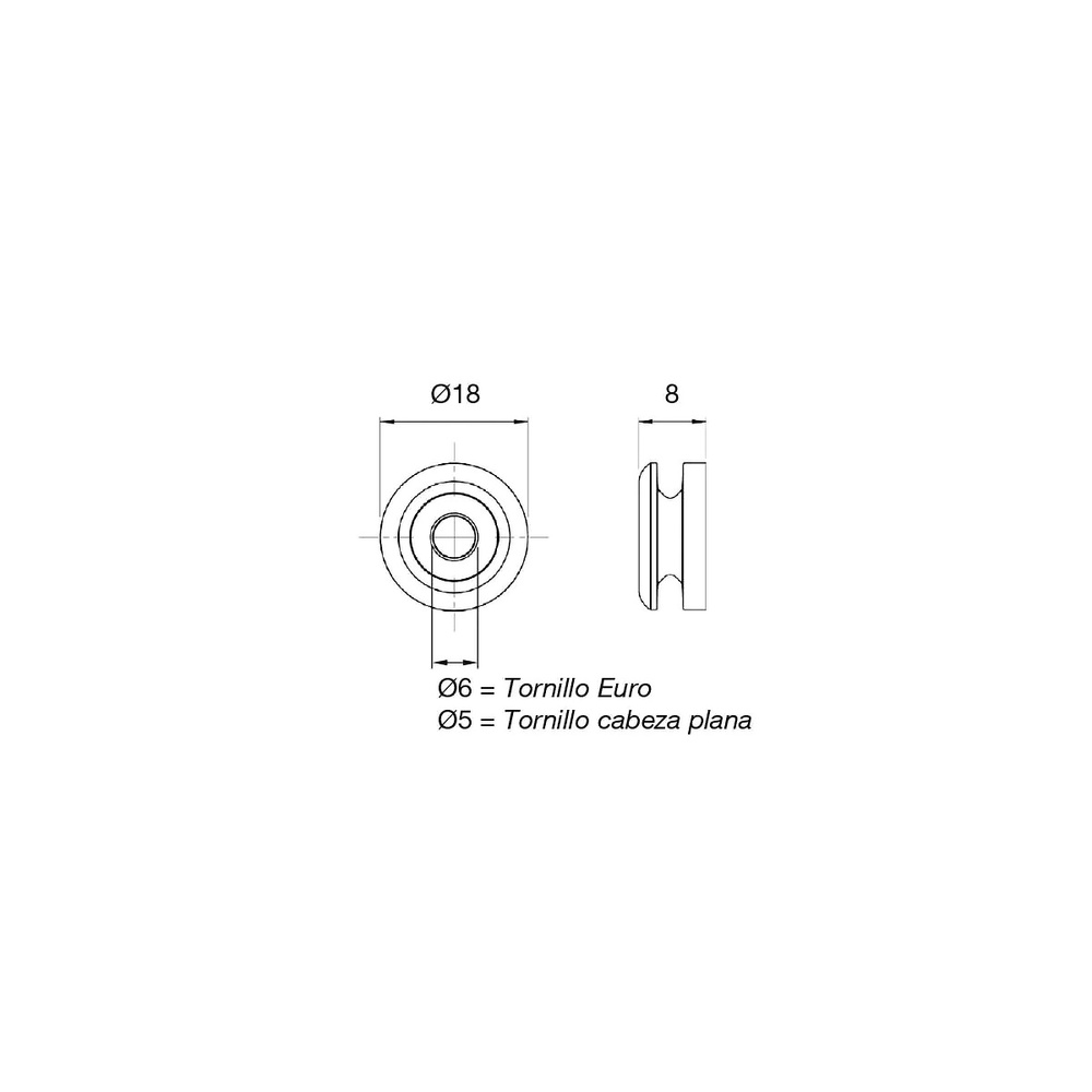 BUTTON-FIX COSTADOS HASTA 350 KG. APROX. CON PROTECCION RF INOX 