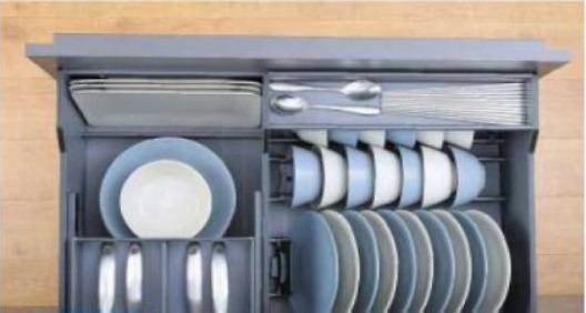 Oroonoko Organizador de platos de metal para gabinete, cajones actualizados  con escurridor móvil para cocina, encimera, armario y cajón en casa, casa