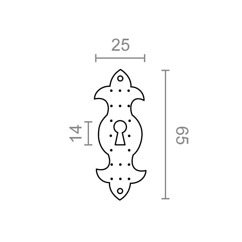 ESCUDO BOCALLAVE VERTICAL EBA02 25x65mm NEGRO 