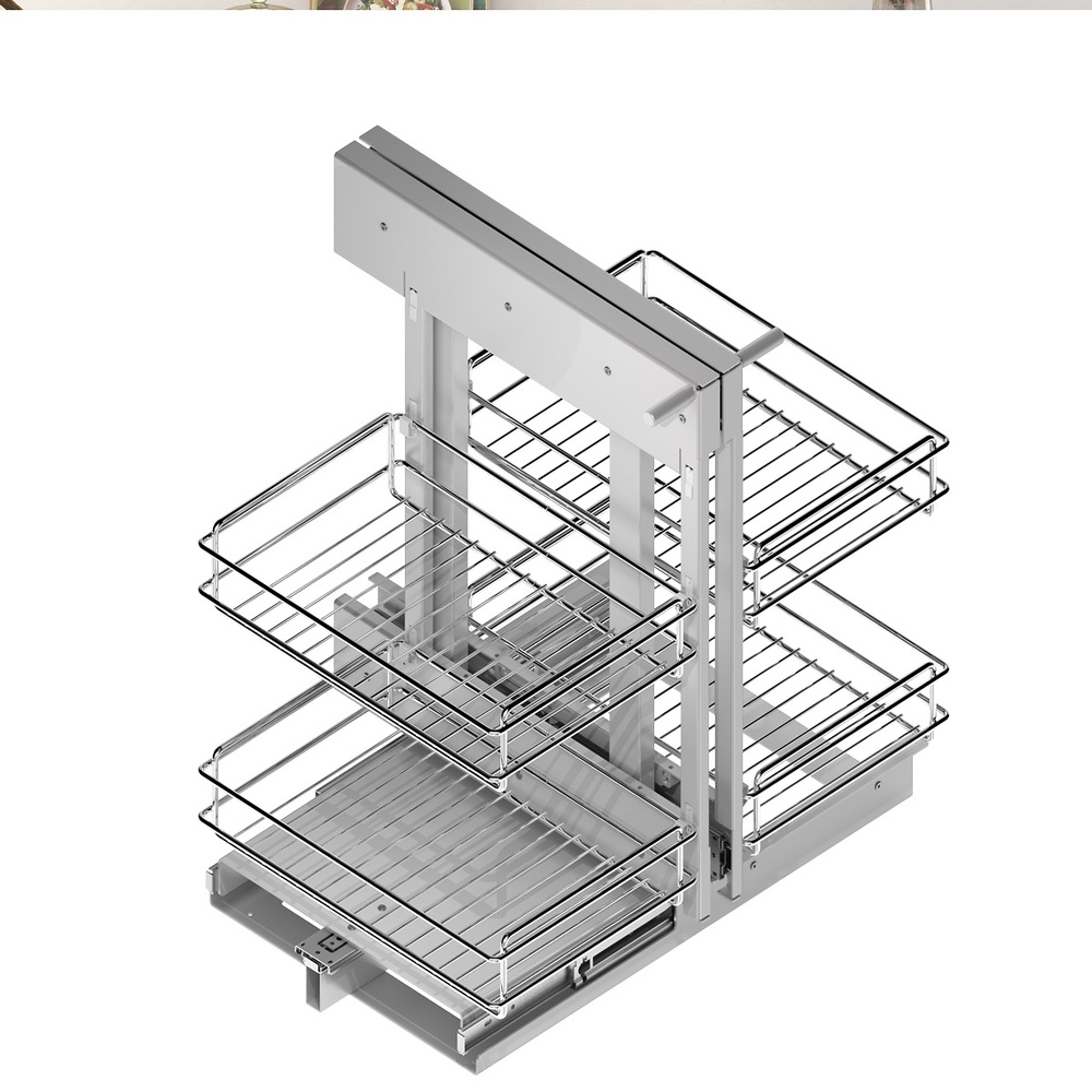 ESQUINERO LINEA BASICA KIT BASTIDOR EXTRAÍBLE RINCON CIEGO PUERTA 40/45 CMS CIERRE AMORTIGUADO 