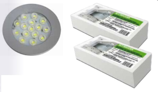 KIT COMPLETO 2 FOCOS LED EMPOTRAR-SUPERPONER CON 2 SENSORES DE APERTURA 