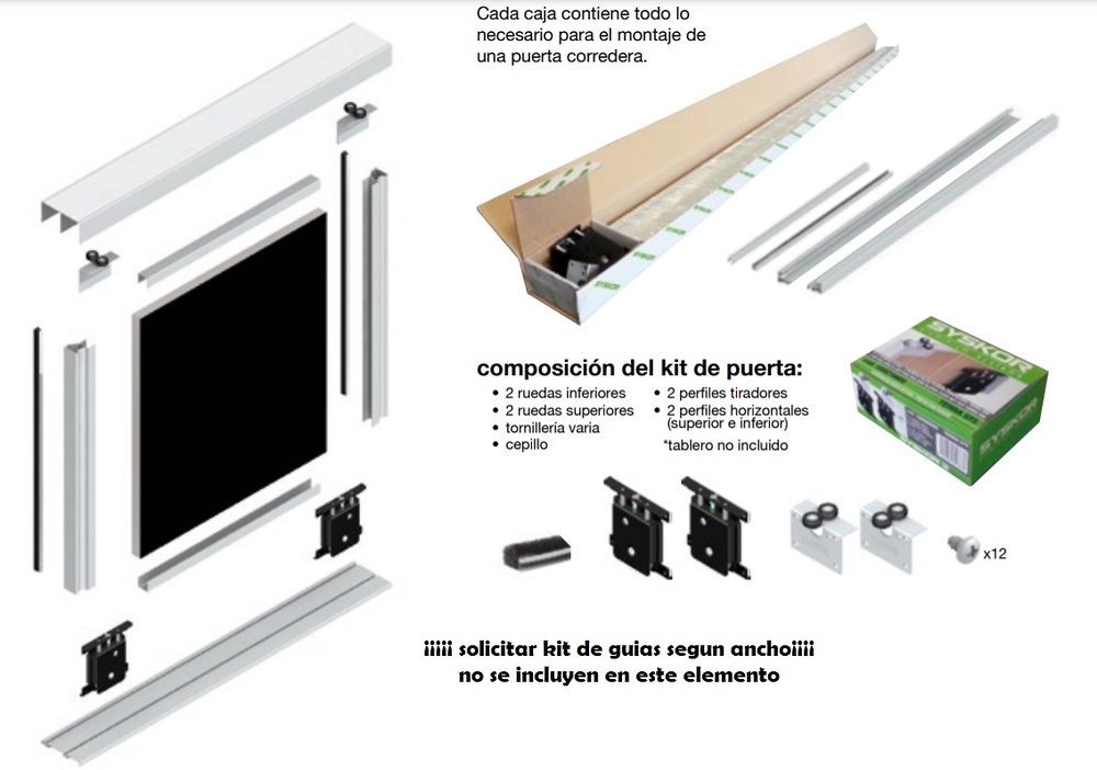 KIT PERFILES TIRADOR PARA ARMARIO EMPOTRADOS TERRA 75 KP-TR10MIN BASIC PARA TABLERO 10MM 