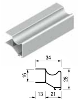 KIT PERFILES TIRADOR PARA ARMARIO EMPOTRADOS TERRA 75 KP-TR16 BASIC PARA TABLERO 16MM 