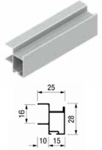 KIT PERFILES TIRADOR PARA ARMARIO EMPOTRADOS TERRA 75 KP-TR16MIN BASIC PARA TABLERO 16MM 