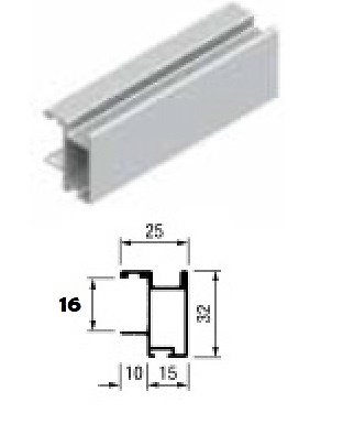 KIT PERFILES TIRADOR PARA ARMARIO EMPOTRADOS TERRA 85 KP-TR16MIN PARA TABLERO 16MM 