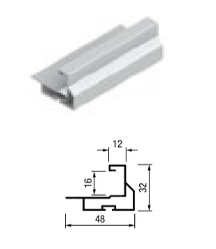 KIT PERFILES TIRADOR PARA ARMARIO EMPOTRADOS TERRA 85 KP-TR16V2 PARA TABLERO 16MM 