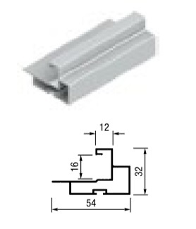 KIT PERFILES TIRADOR PARA ARMARIO EMPOTRADOS TERRA 85 KP-TR16V4 PARA TABLERO 16MM 