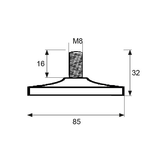 NIVELADOR PLANO NV4 M8x32mm NE 