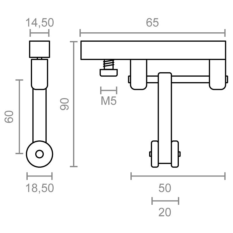 POLEA CORREDERA PERGOLA TLD21 20mm 