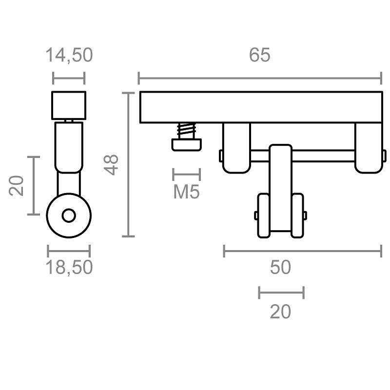 POLEA CORREDERA PERGOLA TLD21 20mm 