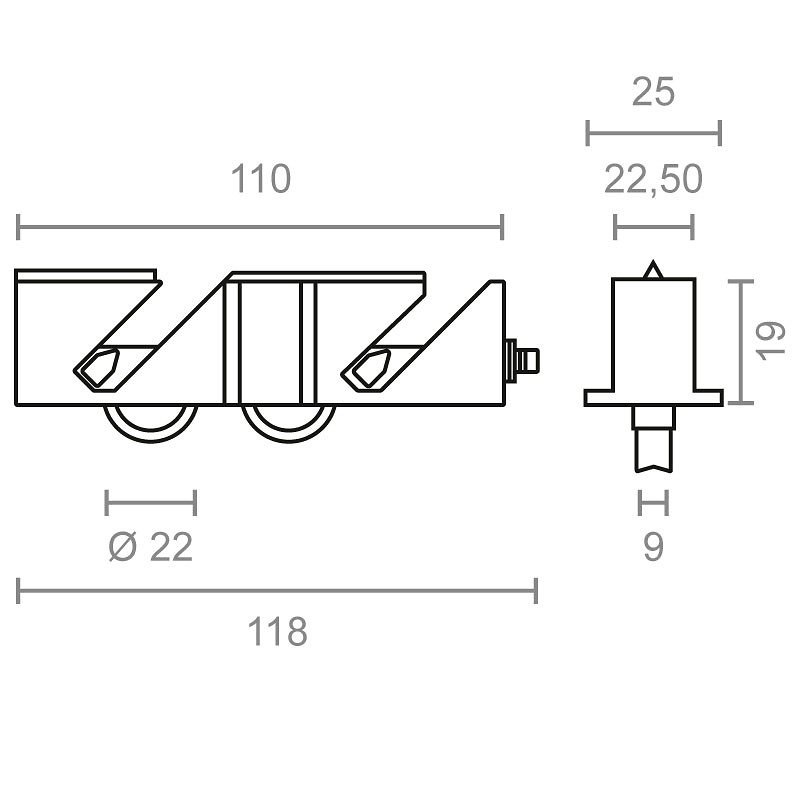 RODAMIENTO REGULABLE ALUMINIOUPROM 18 RD44 ZINCADO 