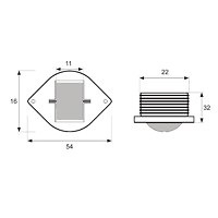 RUEDA EMBUTIR RUM1 22mm NEGRO 