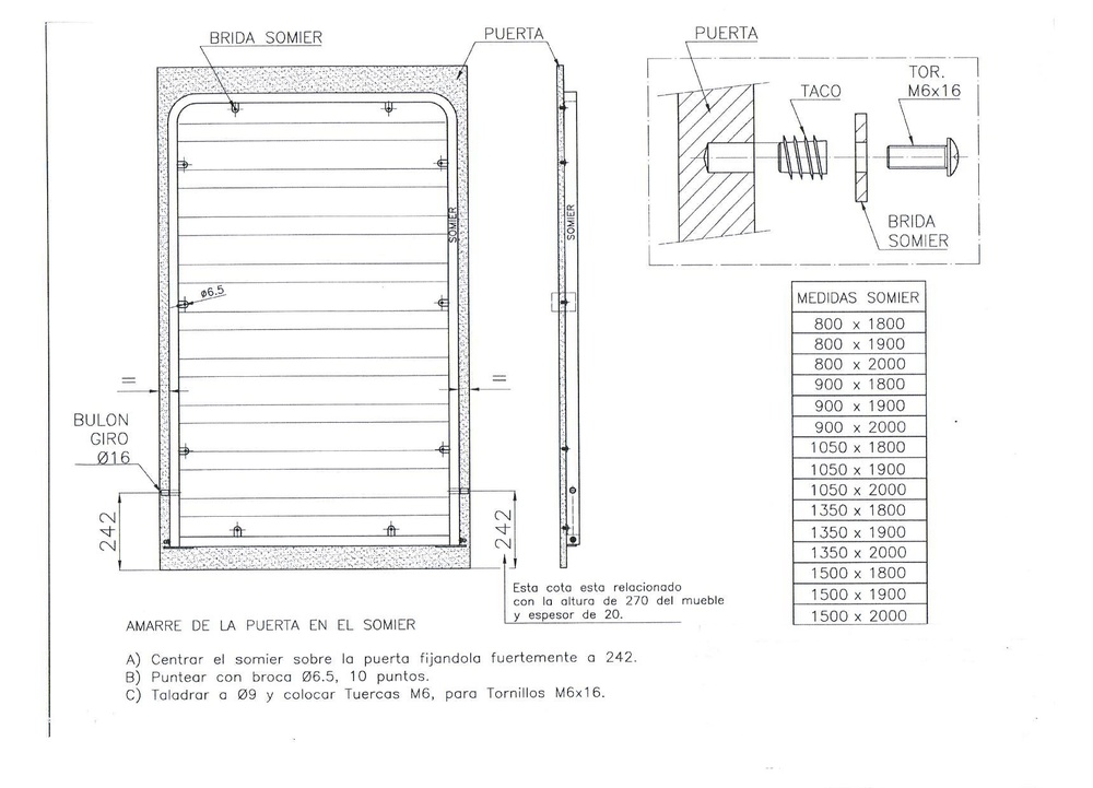 SOMIER ABATIBLE HORIZONTAL BASIC 