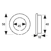 TIRADOR EMBUTIR TE01 45mm 