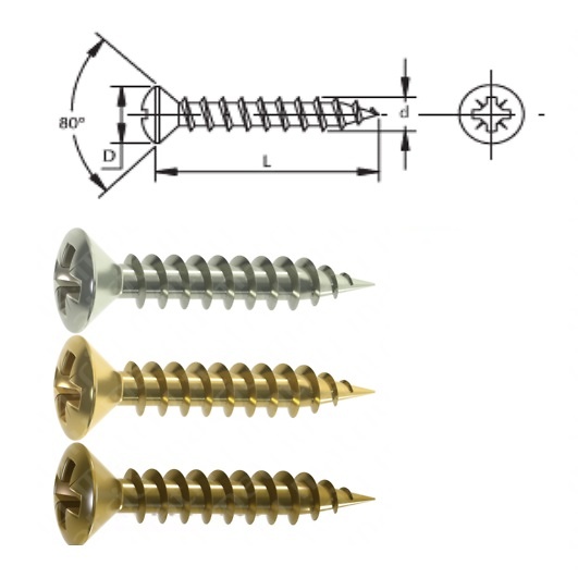 TORNILLERIA MADERA DIN 7505-C POZI C/ALOMADA MANIVELA 