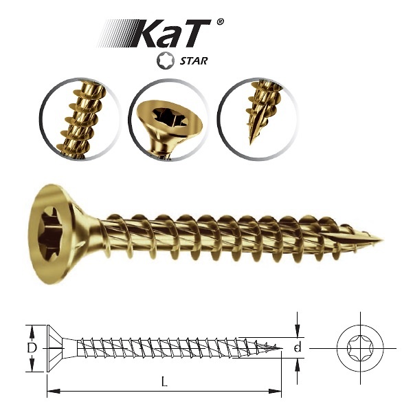 TORNILLERIA MADERA STAR KAT C/PLANA BICROMATADO 