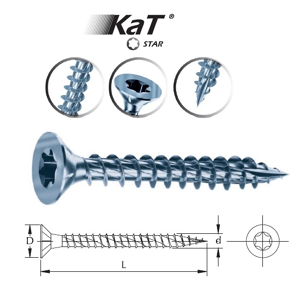 TORNILLERIA MADERA STAR KAT C/PLANA CINCADO 