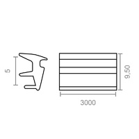 JUNTA VENTANA 6869 HUECO 5mm NEGRO